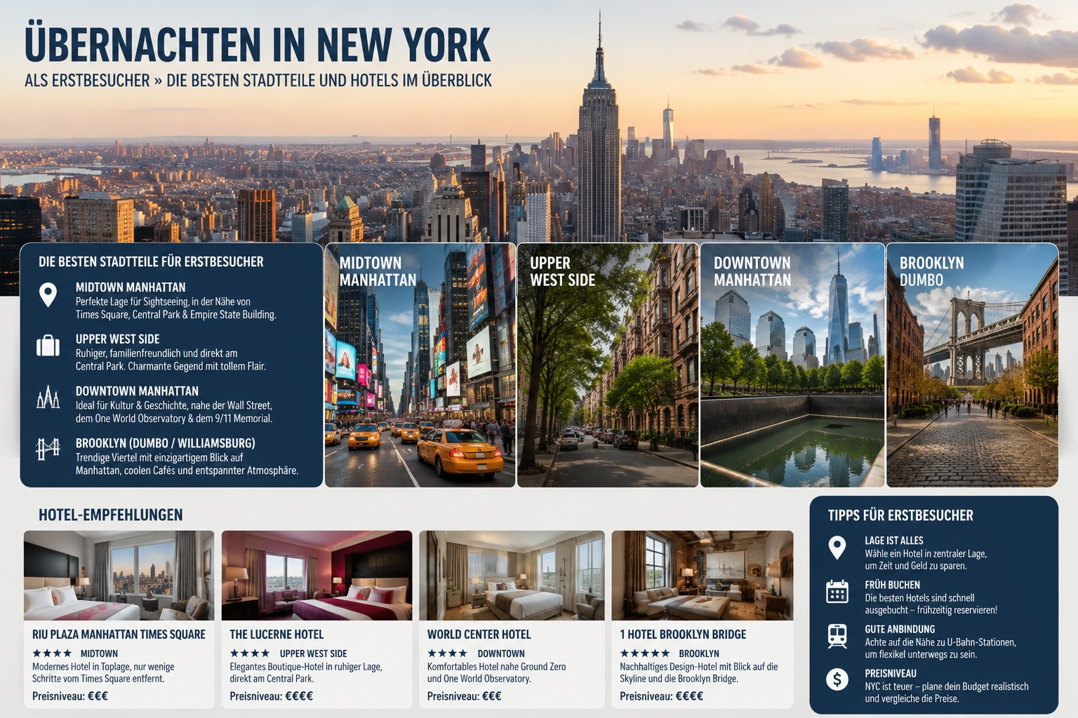 Übernachten in New York als Erstbesucher » Die besten Stadtteile und Hotels im Überblick