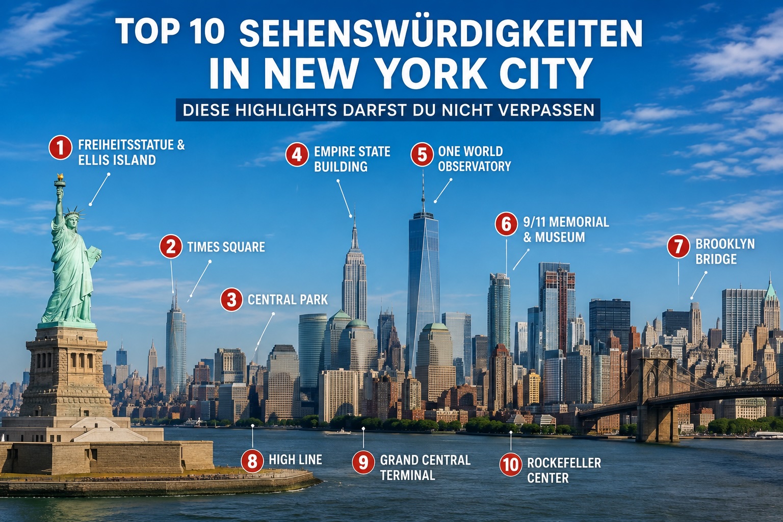 Top 10 Sehenswürdigkeiten in New York City » Diese Highlights darfst du nicht verpassen